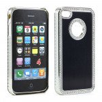 Wholesale iPhone 4 4S  Alumnium Diamond Chrome Case (Black)